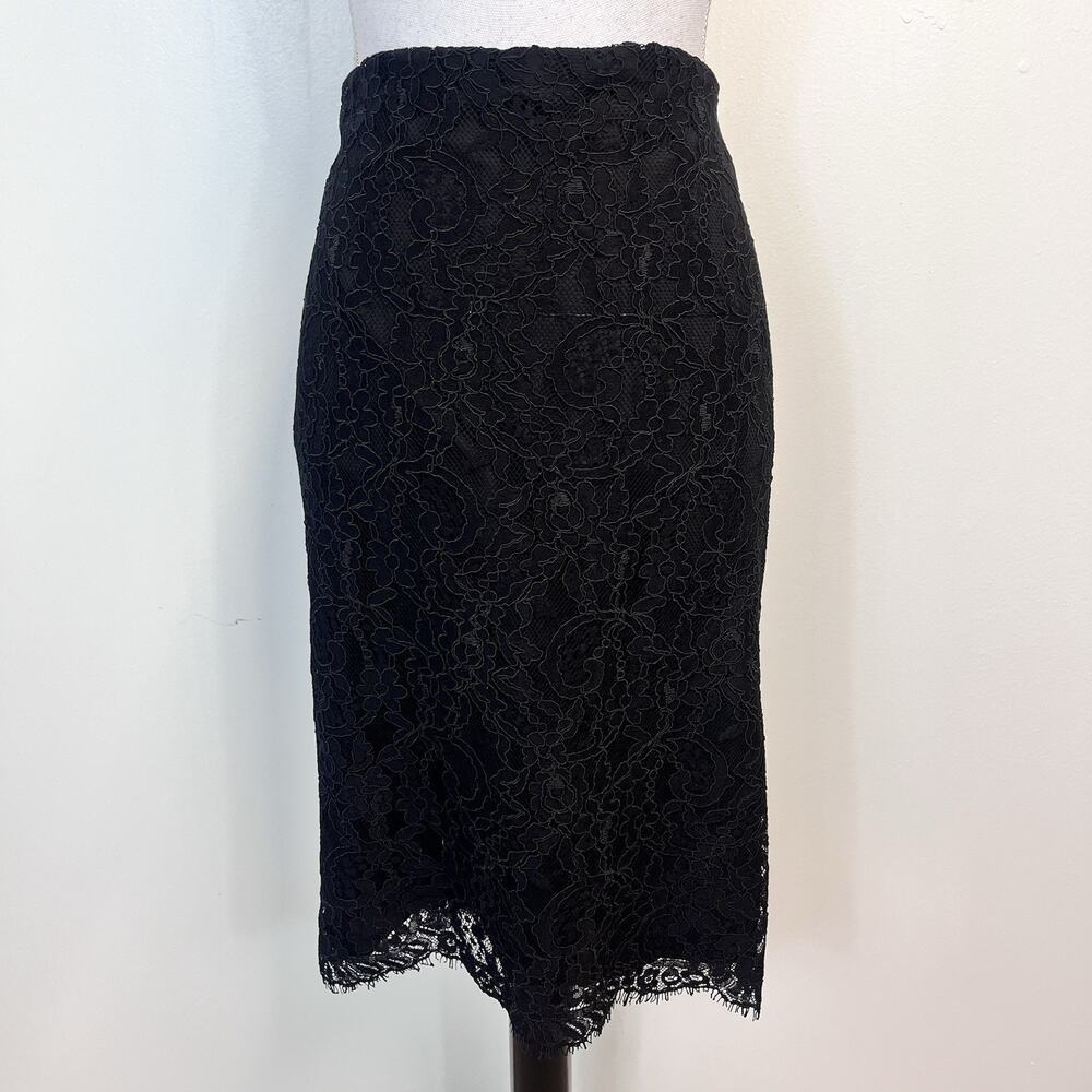 Ralph Lauren Skirt size 12 Classic Black Lace Straight Knee Cocktail Wedding - Picture 5 of 8